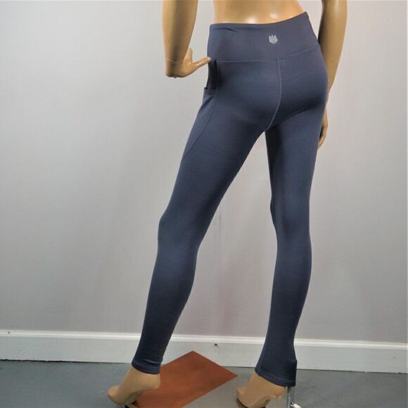 FitsT4 High Waisted Yoga Legging Gray Workout Pants Phone Pockets Womens Sz M - Picture 5 of 9